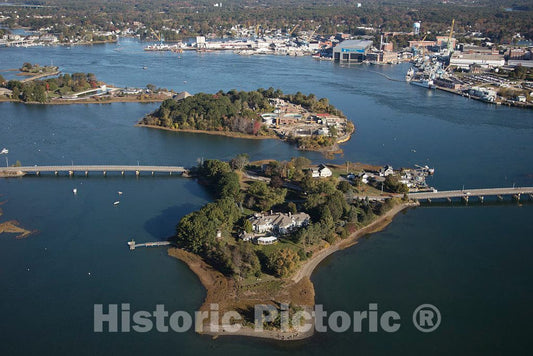 Photo- an October 2017 Aerial View of The Historic Seaport of Portsmouth, New Hampshire, The Largest City Along The Shortest Coastline (18 Miles) of Any U.S. State 11