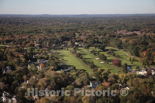 Photo - An October 2017 aerial view of the New Hampshire countryside, slightly inland from the state's small (18-mile) Atlantic coastline, near Hampton- Fine Art Photo Reporduction
