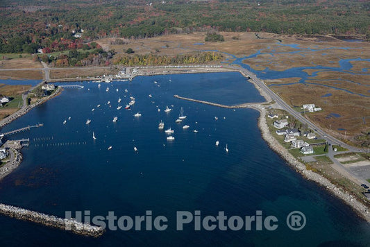 Photo - an October 2017 Aerial View of a Portion of The New Hampshire Coastline, The Shortest (18 Miles) of Any State, Near Rye, Below Portsmouth- Fine Art Photo Reporduction