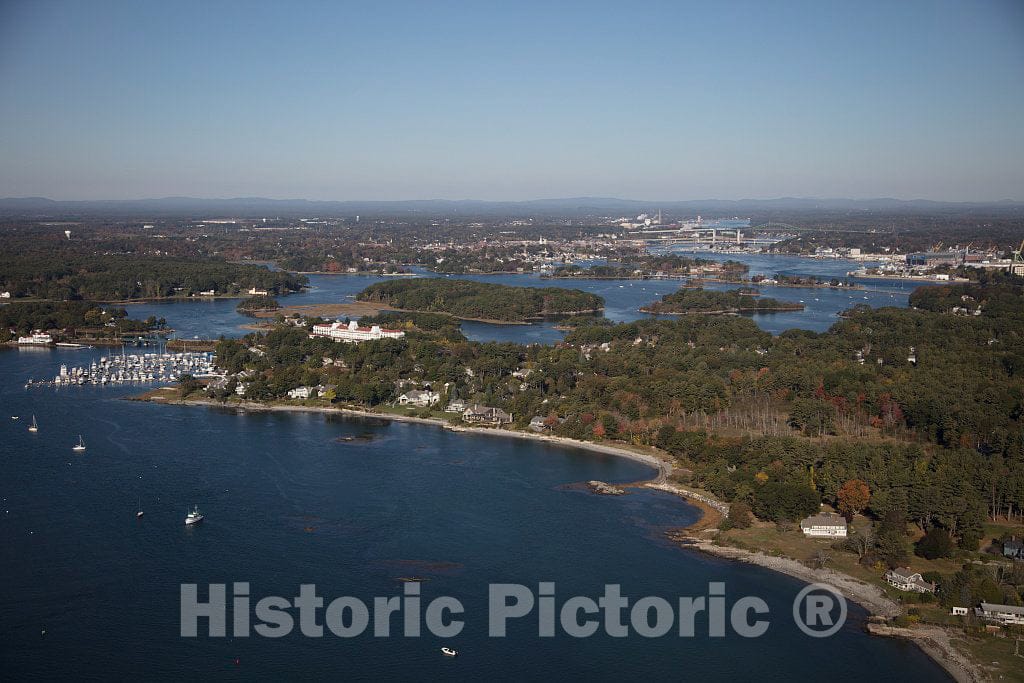Photo- an October 2017 Aerial View of New Castle, New Hampshire, with The Historic Seaport of Portsmouth, The Largest City Along The Shortest Coastline (18 Miles) of Any U.S 3