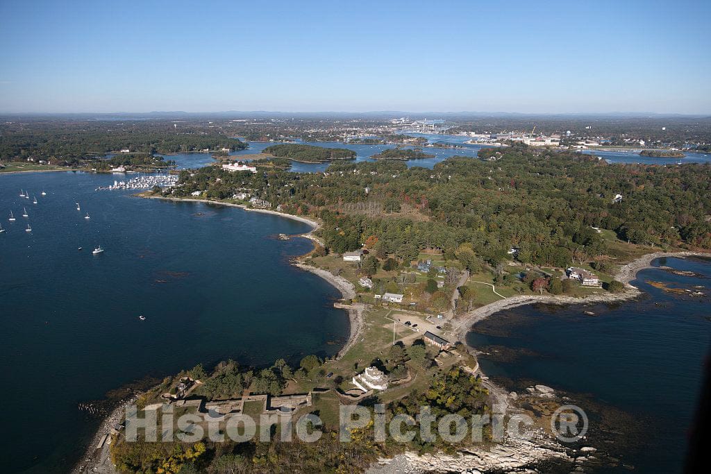 Photo- an October 2017 Aerial View of New Castle, New Hampshire, with The Historic Seaport of Portsmouth, The Largest City Along The Shortest Coastline (18 Miles) of Any U.S 4