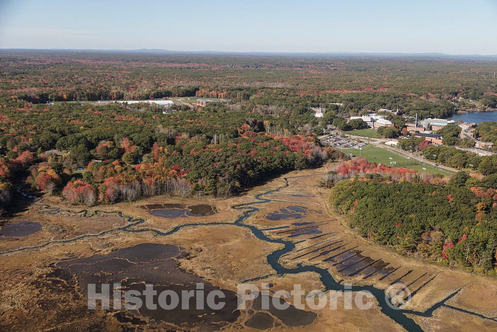 Photo- An October 2017 aerial view of a portion of the Rachel Carson National Wildlife Refuge, near Biddeford, Maine 2 Fine Art Photo Reproduction