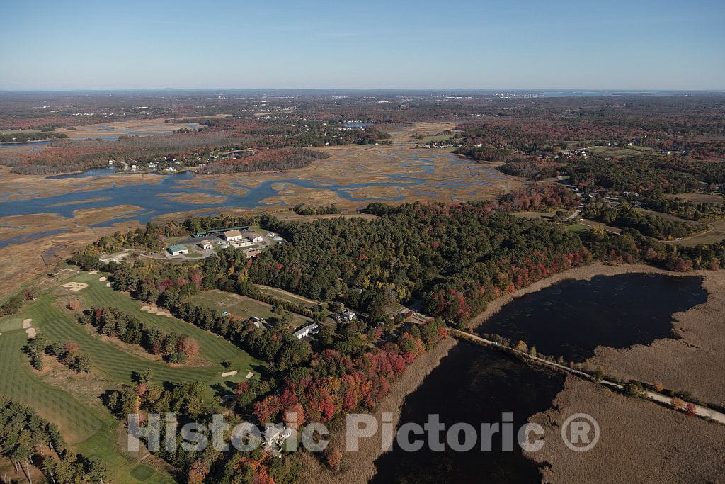 Photo - an October 2017 Aerial View of The Prouts Neck Peninsula Along Saco Bay on The Atlantic Ocean, Near Old Orchard Beach, Maine- Fine Art Photo Reporduction