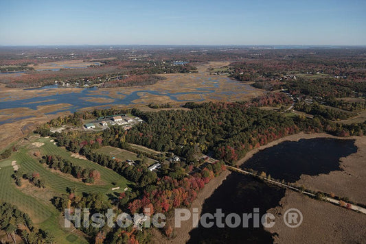 Photo - an October 2017 Aerial View of The Prouts Neck Peninsula Along Saco Bay on The Atlantic Ocean, Near Old Orchard Beach, Maine- Fine Art Photo Reporduction