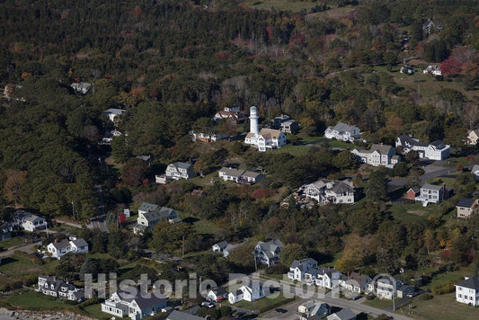 Photo- an October 2017 Aerial View of Maine's Two Lights, Two Lighthouses Within Proximity of Each Other, on Cape Elizabeth 3 Fine Art Photo Reproduction