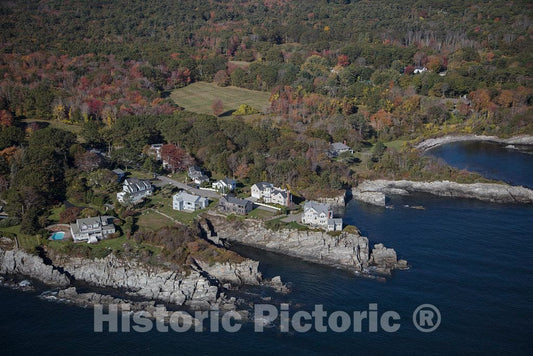 Photo - An October 2017 aerial view of one of many rocky protrusions into the Atlantic Ocean along the coast between South Portland and Cape Elizabeth, Maine