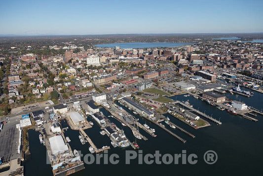 Photo- an October 2017 Aerial View of Portland, Maine, and its Busy Harbor 1 Fine Art Photo Reproduction