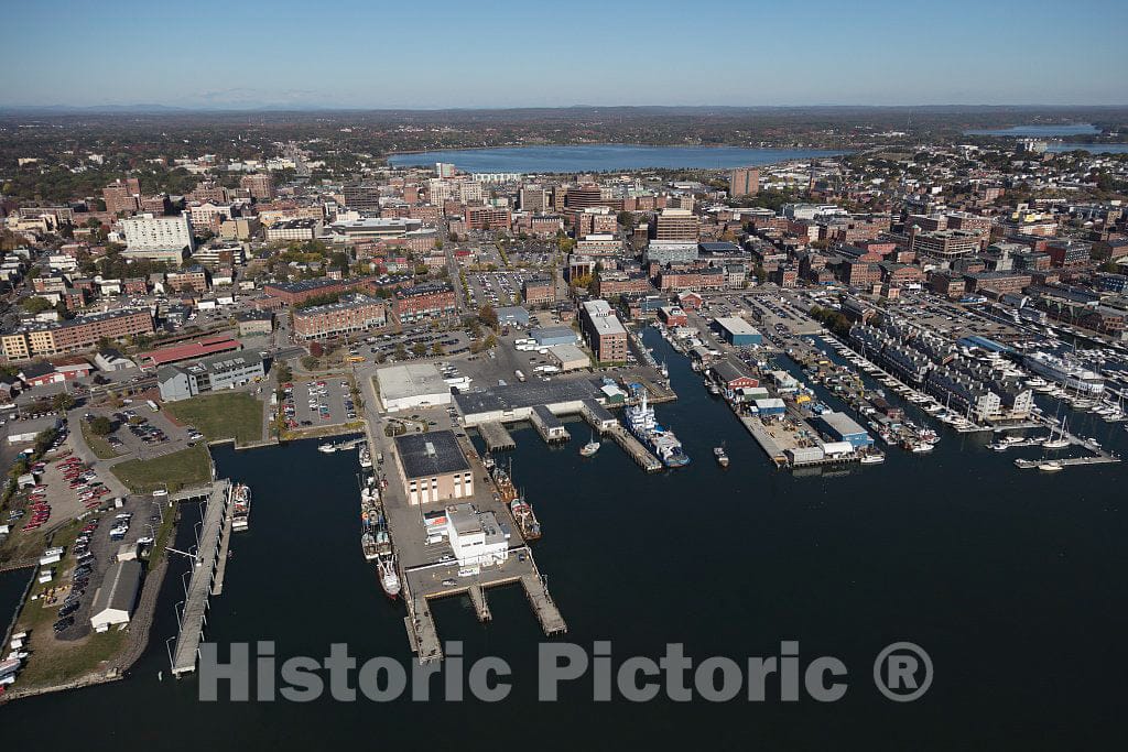Photo- an October 2017 Aerial View of Portland, Maine, and its Busy Harbor 2 Fine Art Photo Reproduction