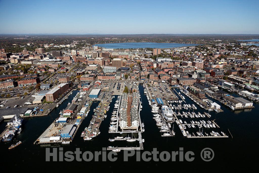 Photo- an October 2017 Aerial View of Portland, Maine, and its Busy Harbor 3 Fine Art Photo Reproduction
