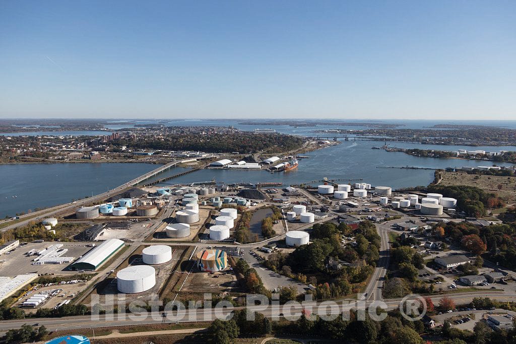 Photo- an October 2017 Aerial View of Industrial Ligonia, Maine, Across The Fore River from Portland 1 Fine Art Photo Reproduction