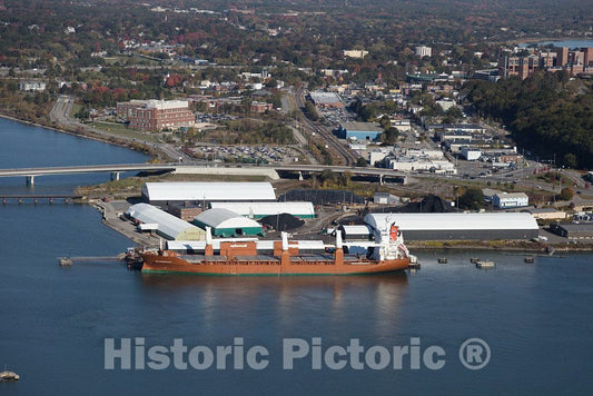 Photo- an October 2017 Aerial View of Industrial Ligonia, Maine, Across The Fore River from Portland 4 Fine Art Photo Reproduction