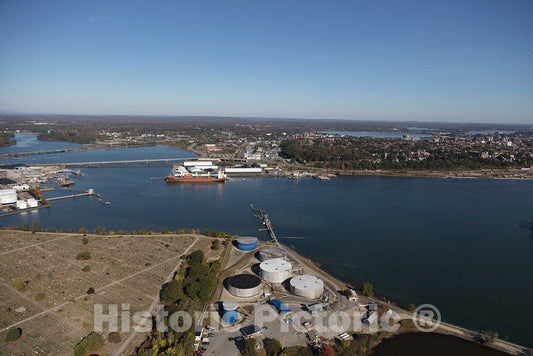 Photo- an October 2017 Aerial View of Industrial Ligonia, Maine, Across The Fore River from Portland 5 Fine Art Photo Reproduction