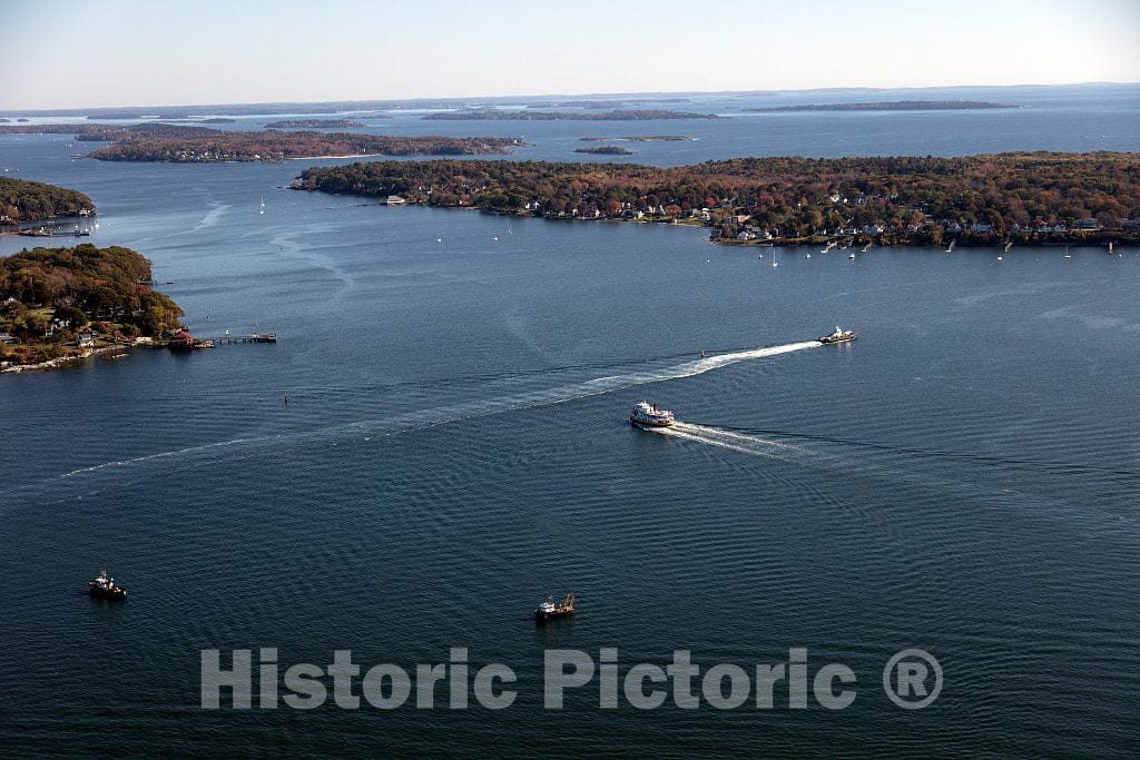 Photo- an October 2017 Aerial View of Some of The Many Islands in Casco Bay, Off Portland, Maine 1 Fine Art Photo Reproduction