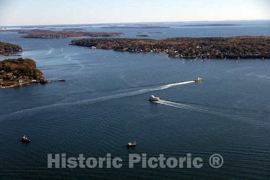 Photo- an October 2017 Aerial View of Some of The Many Islands in Casco Bay, Off Portland, Maine 1 Fine Art Photo Reproduction