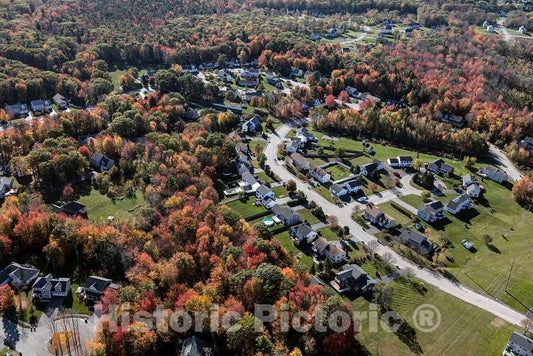 Photo- An October 2017 aerial view of a suburban neighborhood between South Portland and Scarborough, Maine, near the Portland International Airport 2 Fine Art Photo Reproduction