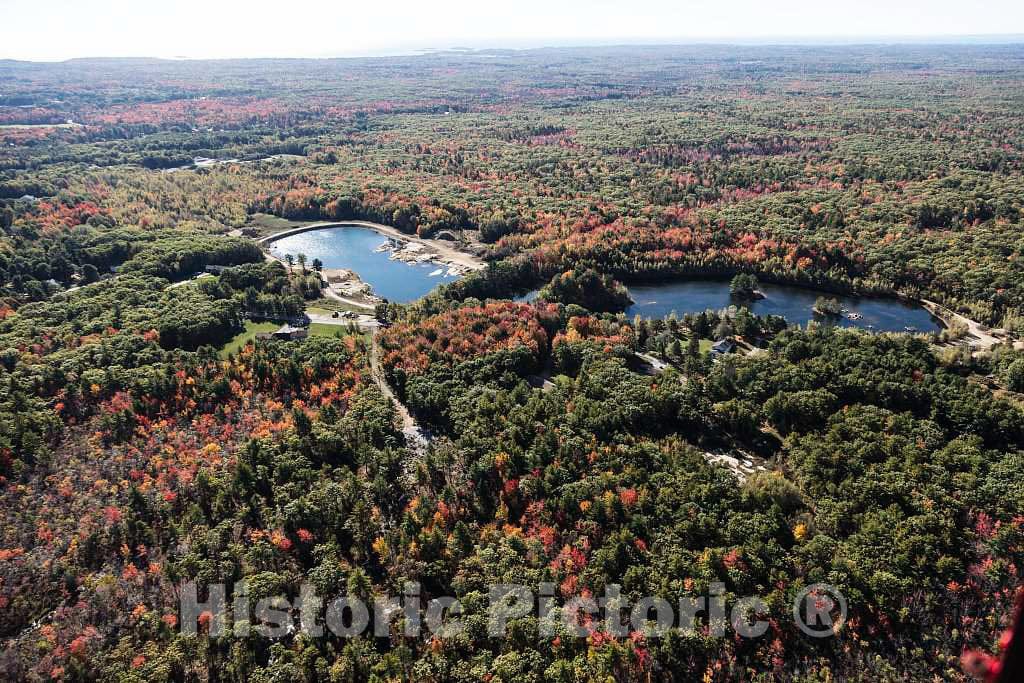 Photo- an October 2017 Aerial View of The Terrain, Including Wide Spots in The Saco River, Near Saco and Biddeford, Maine 2 Fine Art Photo Reproduction