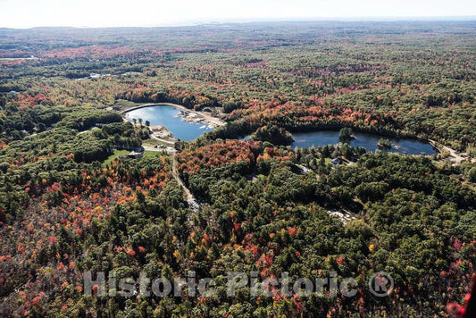Photo- an October 2017 Aerial View of The Terrain, Including Wide Spots in The Saco River, Near Saco and Biddeford, Maine 2 Fine Art Photo Reproduction