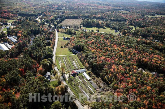 Photo - an October 2017 Aerial View of a Huge Farm Outside Kennebunkport, Maine- Fine Art Photo Reporduction