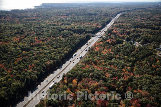 Photo - an October 2017 Aerial View of The Maine Turnpike, Carrying Interstate Highway 95, Near Ogunquit- Fine Art Photo Reporduction