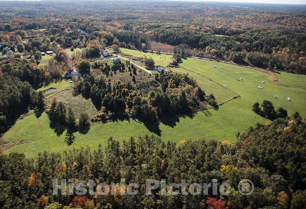 Photo- an October 2017 Aerial View of Lovely Maine farmland, Several Miles Inland from The Seaport of York 1 Fine Art Photo Reproduction