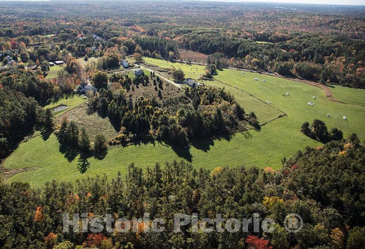 Photo- an October 2017 Aerial View of Lovely Maine farmland, Several Miles Inland from The Seaport of York 1 Fine Art Photo Reproduction