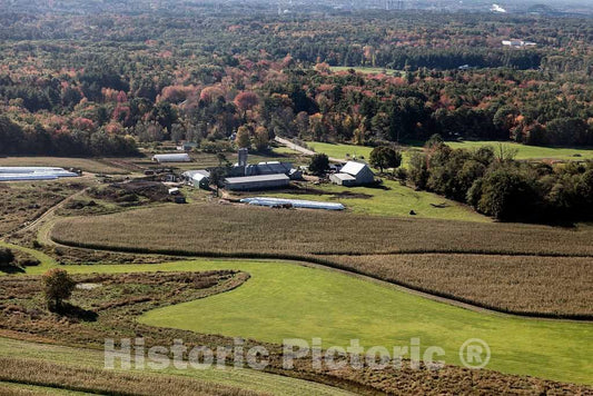 Photo- An October 2017 aerial view of lovely Maine farmland, several miles inland from the seaport of York 2 Fine Art Photo Reproduction