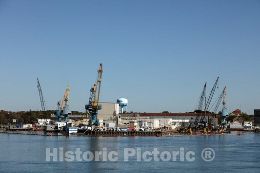Photo - View of The Portsmouth Naval Shipyard, Often Called The Portsmouth Navy Yard- Fine Art Photo Reporduction