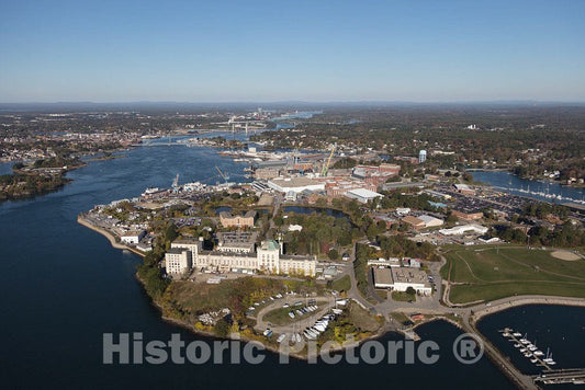 Photo- an October 2017 Aerial View of Kittery, The southernmost City in Maine, Across The Piscataqua River from Portsmouth, New Hampshire 1 Fine Art Photo Reproduction