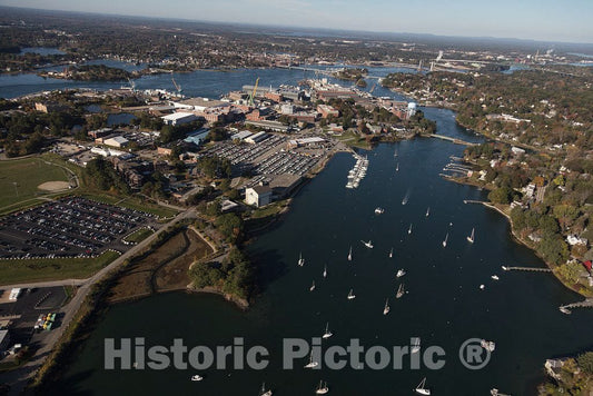 Photo- an October 2017 Aerial View of The Portsmouth Naval Shipyard, Often Called The Portsmouth Navy Yard 3 Fine Art Photo Reproduction