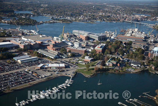 Photo- an October 2017 Aerial View of The Portsmouth Naval Shipyard, Often Called The Portsmouth Navy Yard 4 Fine Art Photo Reproduction