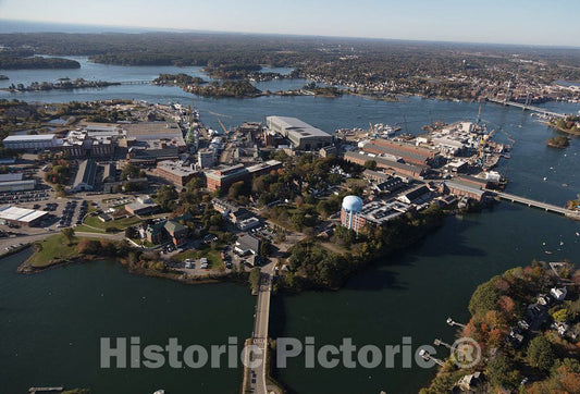 Photo- an October 2017 Aerial View of The Portsmouth Naval Shipyard, Often Called The Portsmouth Navy Yard 5 Fine Art Photo Reproduction