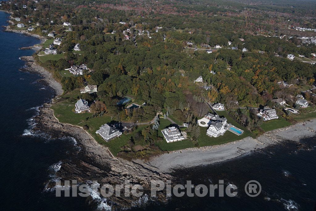 Photo- an October 2017 Aerial View of The Community of York Harbor 1 Fine Art Photo Reproduction