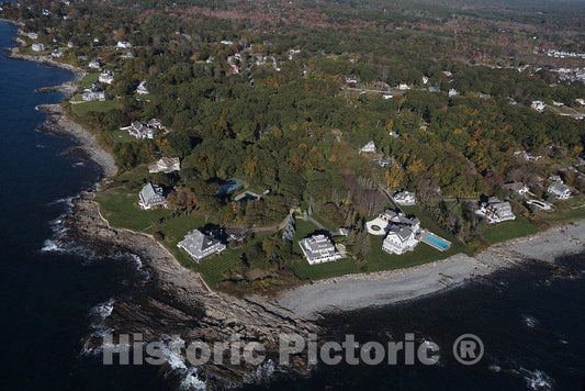 Photo- an October 2017 Aerial View of The Community of York Harbor 1 Fine Art Photo Reproduction