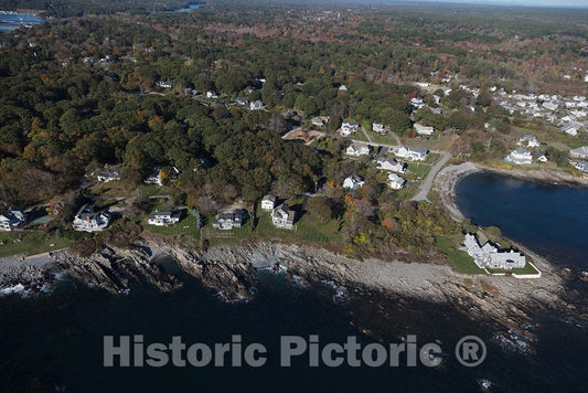 Photo- an October 2017 Aerial View of The Community of York Harbor 2 Fine Art Photo Reproduction