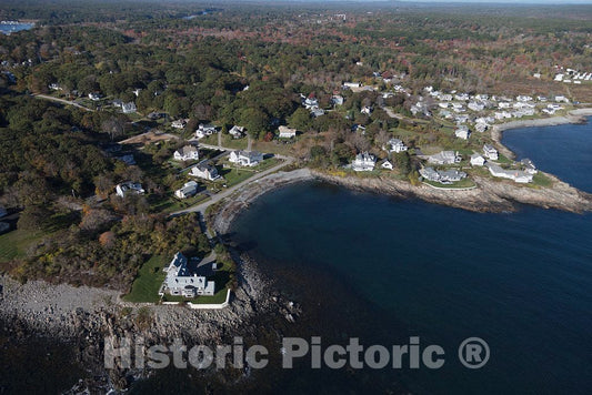 Photo- an October 2017 Aerial View of The Community of York Harbor 3 Fine Art Photo Reproduction