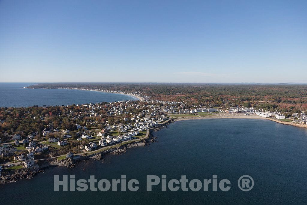 Photo- An October 2017 aerial view of homes on Cape Neddick, a peninsula that is part of York, Maine 2 Fine Art Photo Reproduction