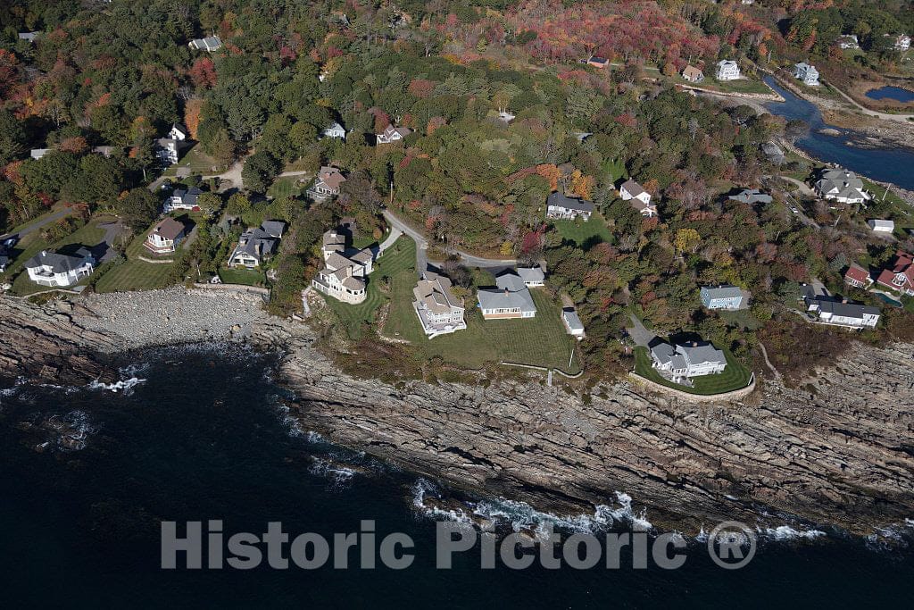 Photo- an October 2017 Aerial View of Homes in The aptly Named York Cliffs Village, a Part of The Seaside Town of York, Maine 3 Fine Art Photo Reproduction