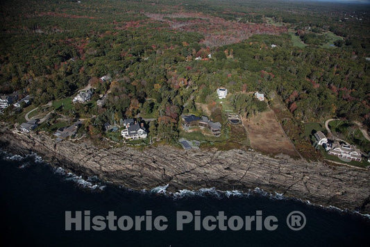 Photo- an October 2017 Aerial View of Homes in The aptly Named Bald Head Village, a Part of The Seaside Town of York, Maine 1 Fine Art Photo Reproduction