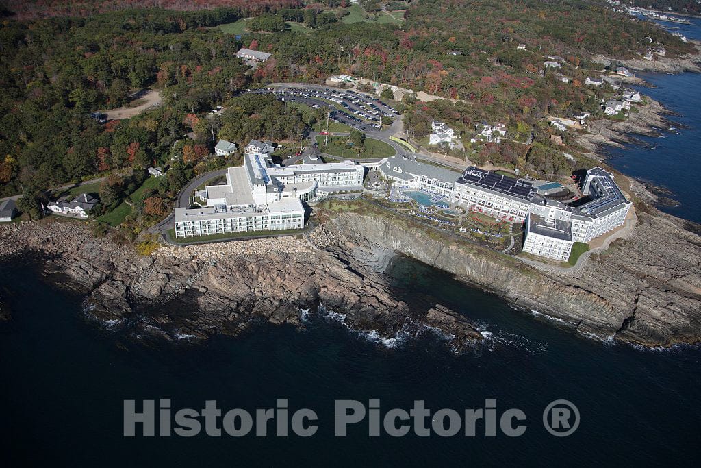 Photo- an October 2017 Aerial View of The Cliff House Resort and Spa, on The Atlantic Ocean in Ogunquit, Maine 1 Fine Art Photo Reproduction