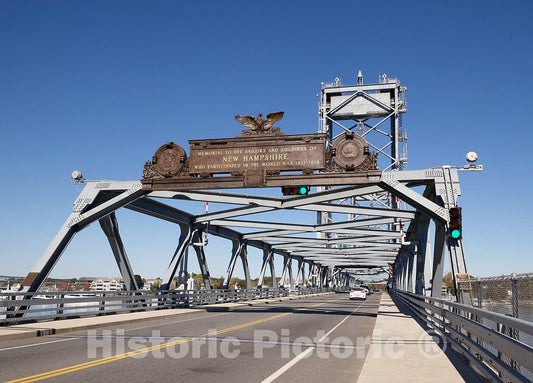 Photo- The New Hampshire Side of The World War I Memorial Bridge in Portsmouth, which Carries U.S. Highway 1 Across The Piscataqua River to Badger's Island in Kittery 2