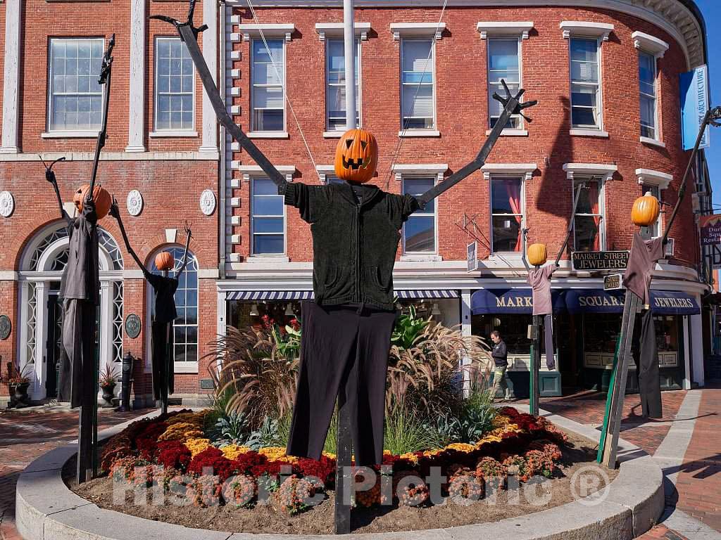 Photo - Halloween Decorations Outside The Portsmouth Athenum, an Independent Membership Library, Gallery and Museum in Portsmouth, New Hampshire- Fine Art Photo Reporduction