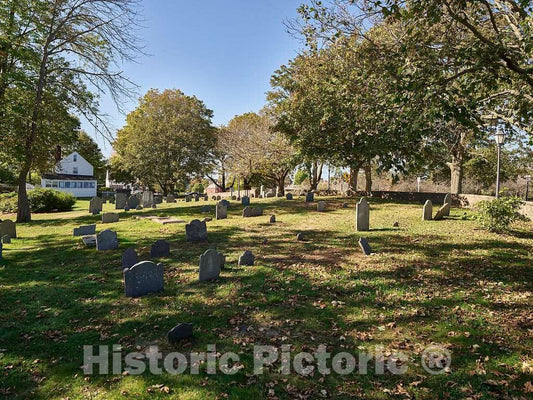 Photo - Tranquil South Street Cemetery, Overlooking The Harbor in Portsmouth, New Hampshire. This was The city's Hanging Ground in The 1700s- Fine Art Photo Reporduction