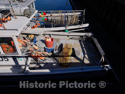 Photo - This Boat on The Portsmouth, New Hampshire, Docks is Loaded with Buoys Used to Identify The Location of Lobster Traps- Fine Art Photo Reporduction