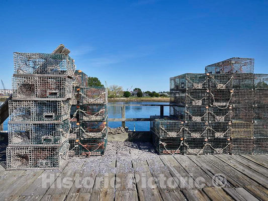Photo- Lobster Traps on The Portsmouth, New Hampshire, Docks 1 Fine Art Photo Reproduction