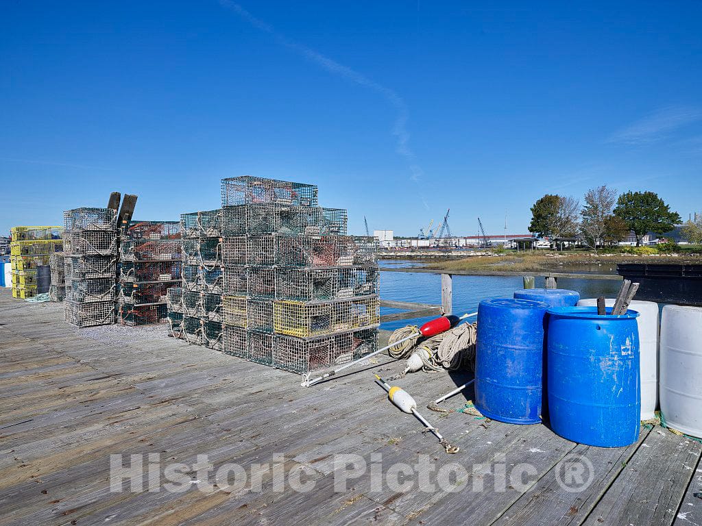 Photo- Lobster Traps on The Portsmouth, New Hampshire, Docks 4 Fine Art Photo Reproduction