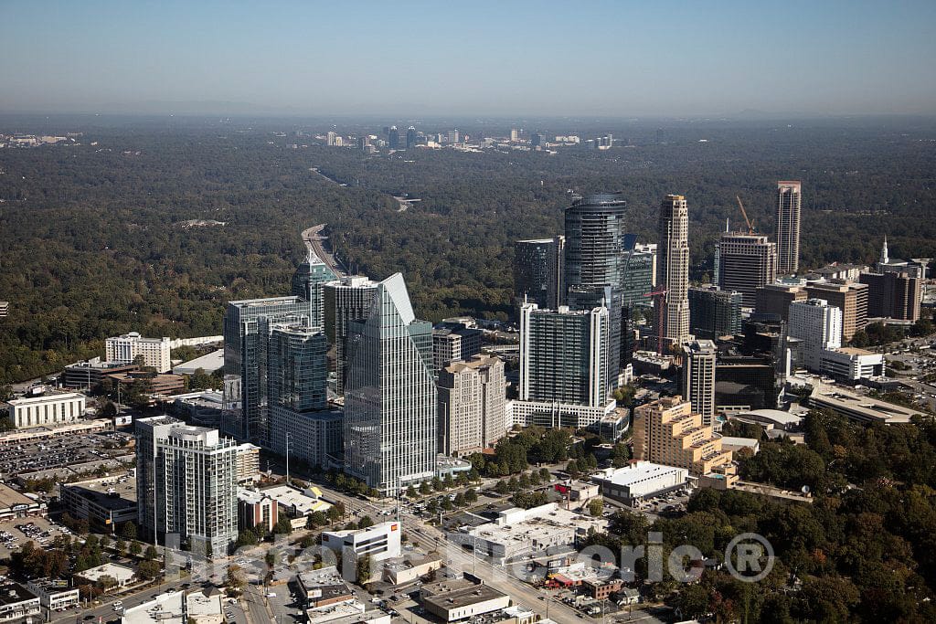 Photo- Aerial Photo of Atlanta, Georgia, Taken in October 2017, with a Focus on The city's Buckhead Neighborhood 1 Fine Art Photo Reproduction