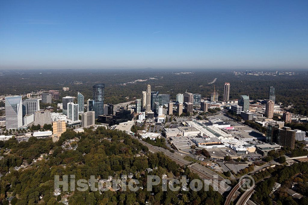 Photo- Aerial Photo of Atlanta, Georgia, Taken in October 2017, with a Focus on The city's Buckhead Neighborhood 2 Fine Art Photo Reproduction