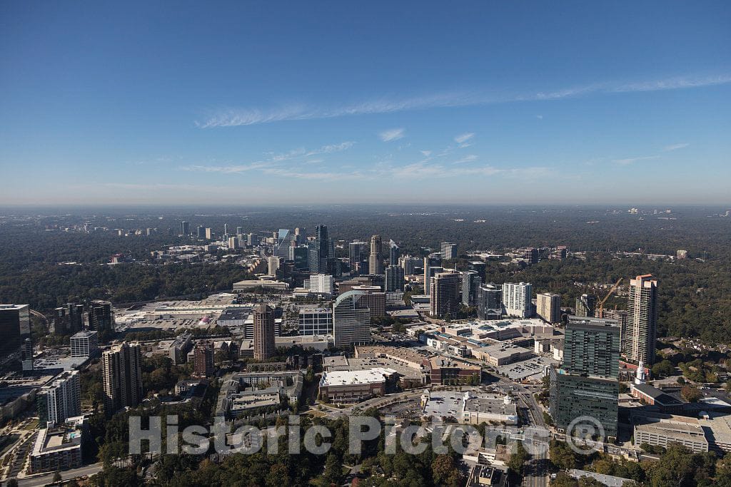 Photo- Aerial Photo of Atlanta, Georgia, Taken in October 2017, with a Focus on The city's Buckhead Neighborhood 7 Fine Art Photo Reproduction