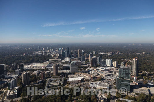 Photo- Aerial Photo of Atlanta, Georgia, Taken in October 2017, with a Focus on The city's Buckhead Neighborhood 7 Fine Art Photo Reproduction