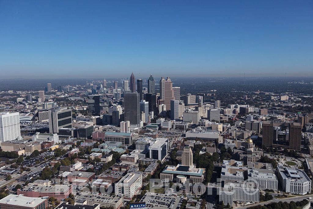 Photo- Aerial Photo of downtown Atlanta, Georgia, taken in October 2017 2 Fine Art Photo Reproduction